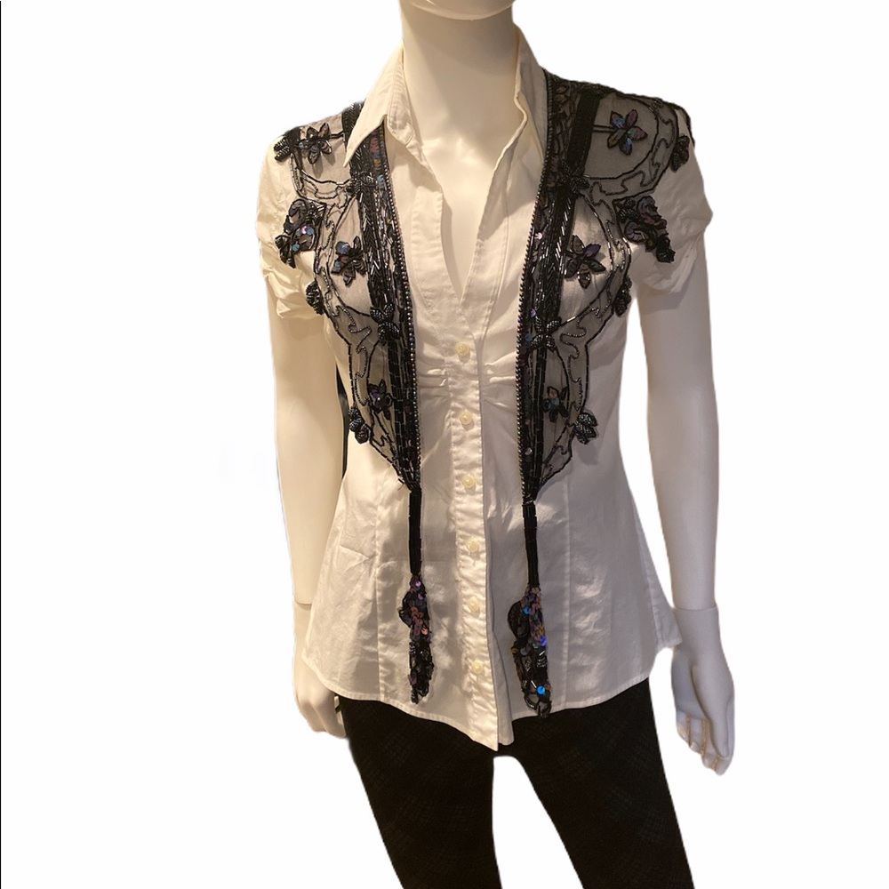 Vintage Black Victorian Mourning Style Silk Beaded